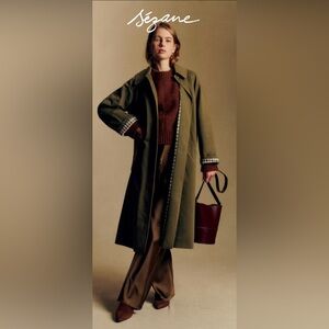 Sezane Clyde Coat - Dark Green